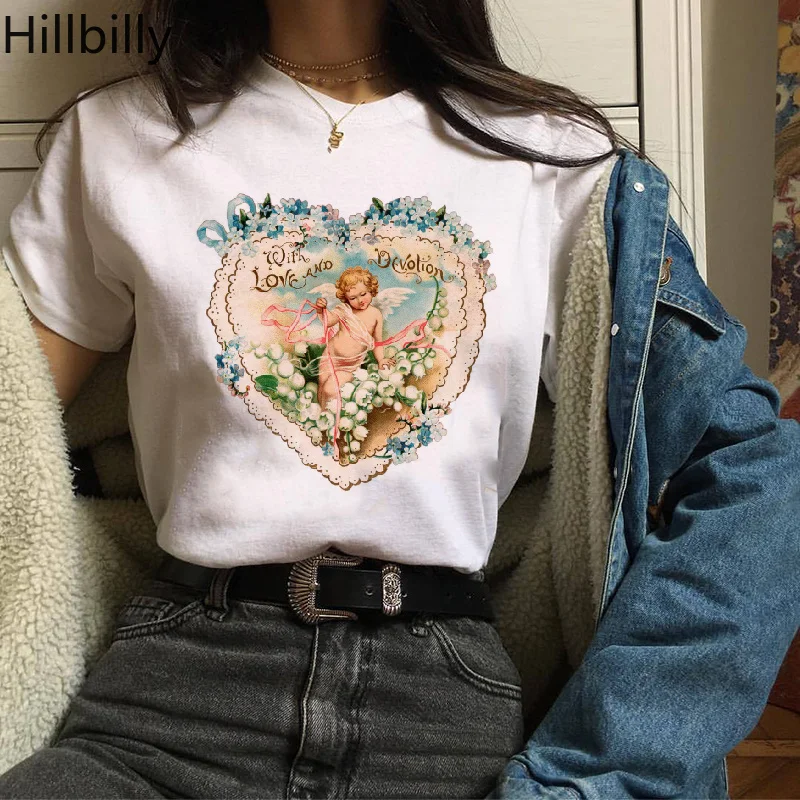 

2021 Hillbilly CMK250 Women Harajuku Shirts Casual Cotton Short Sleeve Plus Size Women T-shirt Summer Black Tees & Tops Ulzzang