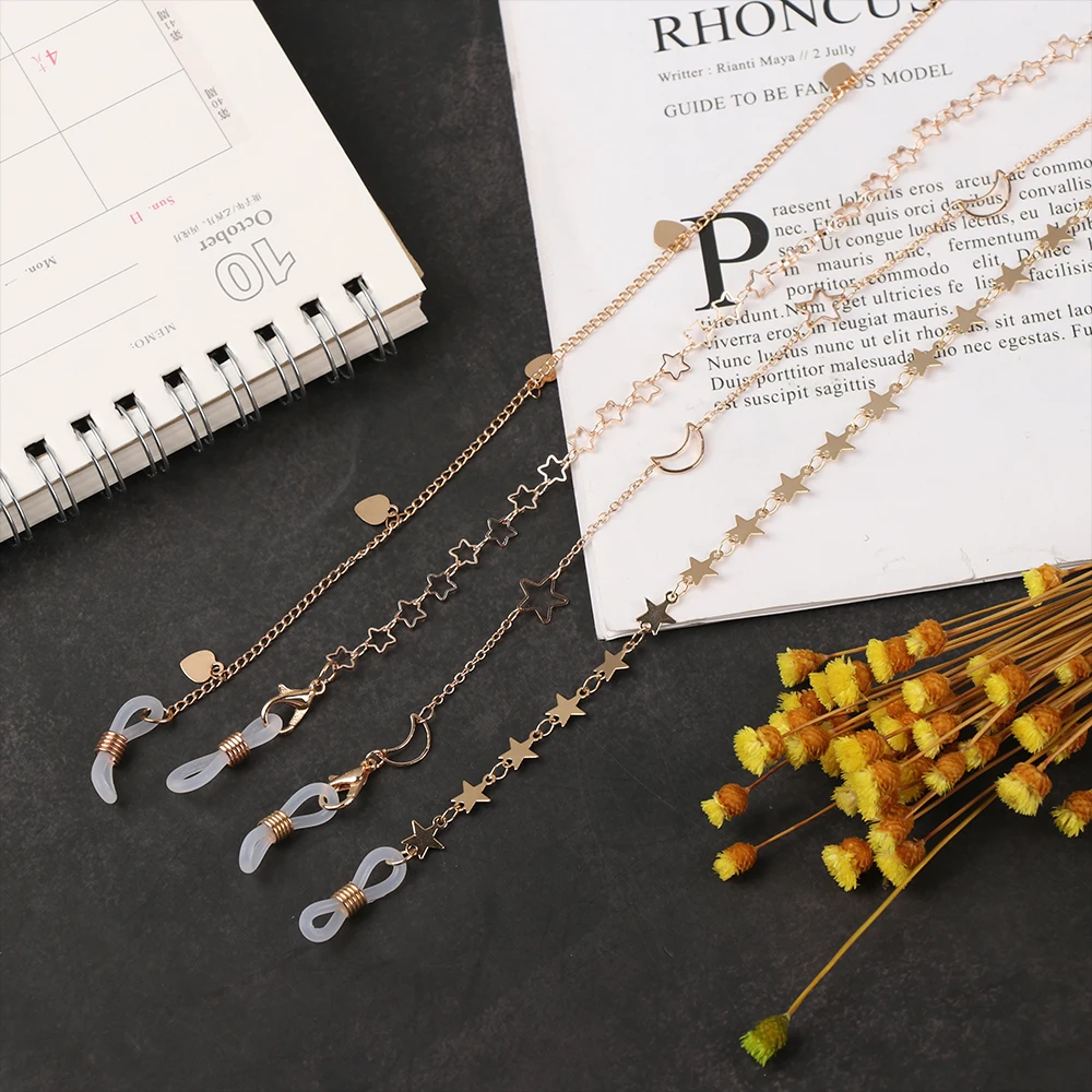 Модные очки для чтения со звездами и луной цепочка очков металлическая модные