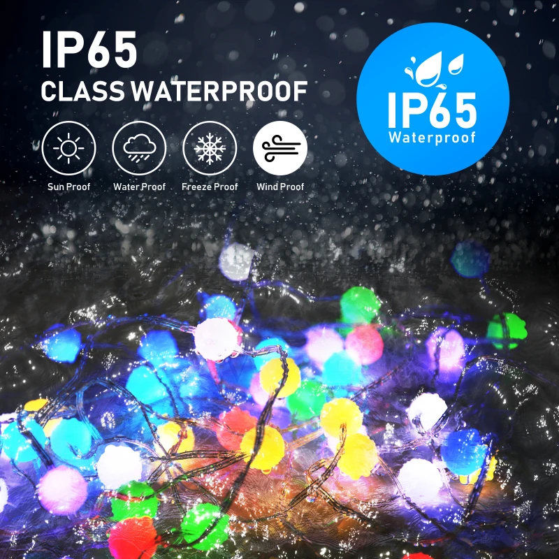 

50/100 LEDS Tuya WiFi Smart Globe Fairy Lights IP65 WaterProof RGB Strip Light Remote Control Work With Alexa Google Home USB