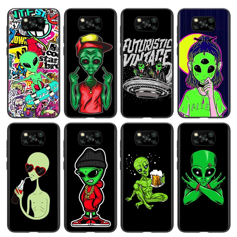 

Fashion cute alien For Xiaomi POCO M3 M2 X3 NFC X2 F3 F2 F1 C3 Pro Xiaomi Mi A3 A2 A1 6 5 CC9E Play Mix 3 Phone Case