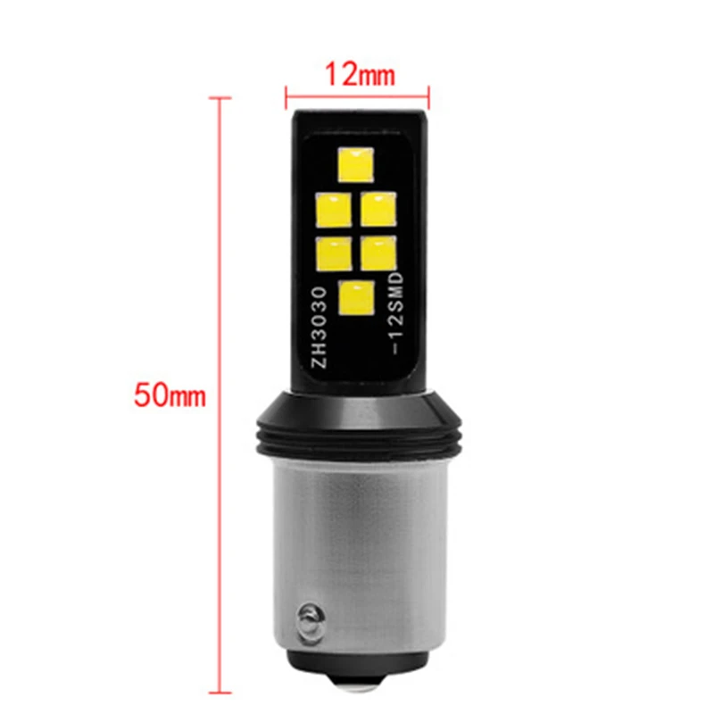 

2x 1157 P21/5W BAY15D S25 1156 BA15S P21W LED Lights Canbus Car 3030 12 SMD Super Bright Lamp Turn Signal Reverse Brake Light