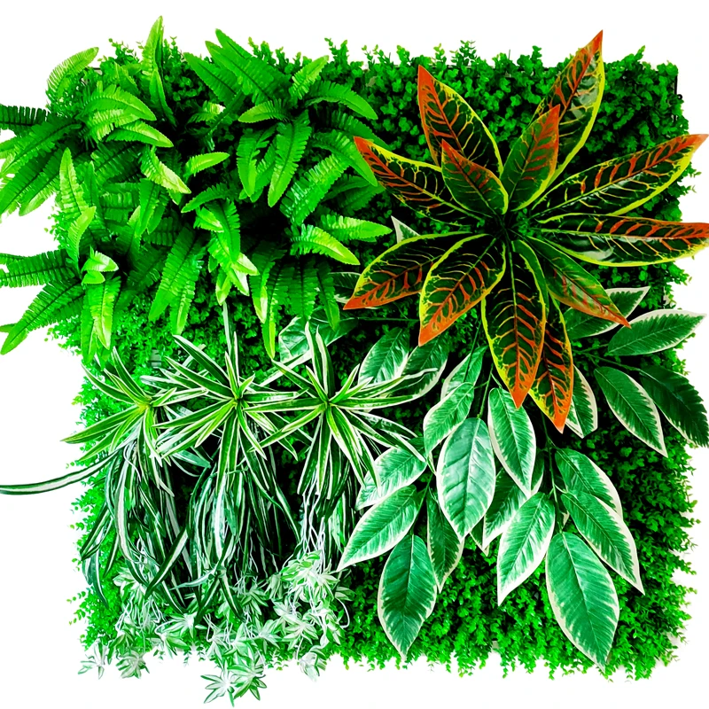 

Beautiful and Succulent Green Garden Artificial Plant Lawn DIY Background Wall Simulation Grass Leaf Fence Panel Home Decor