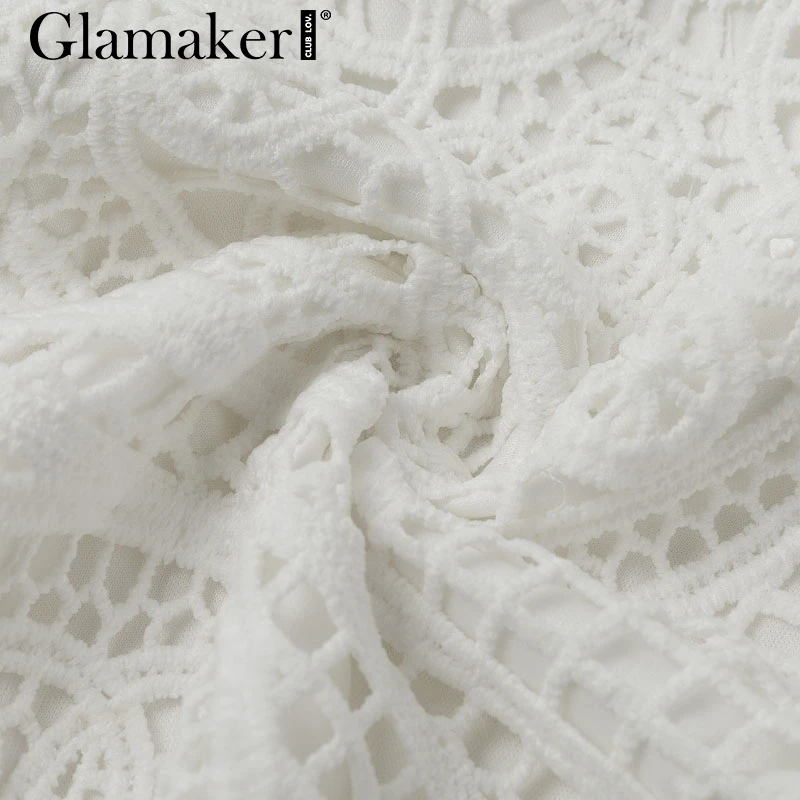 Glamaker винтажный сарафан белое кружевное сексуальное платье осень зима облегающее вечерние Клубное Длинное Платье Vestidos de fiesta Макси платье