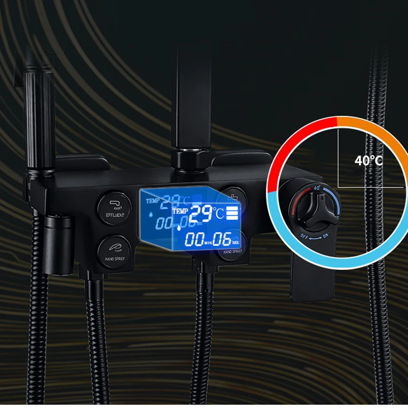 Набор для душа ванной комнаты белое золото смеситель 10 дюймов насадка цифровая