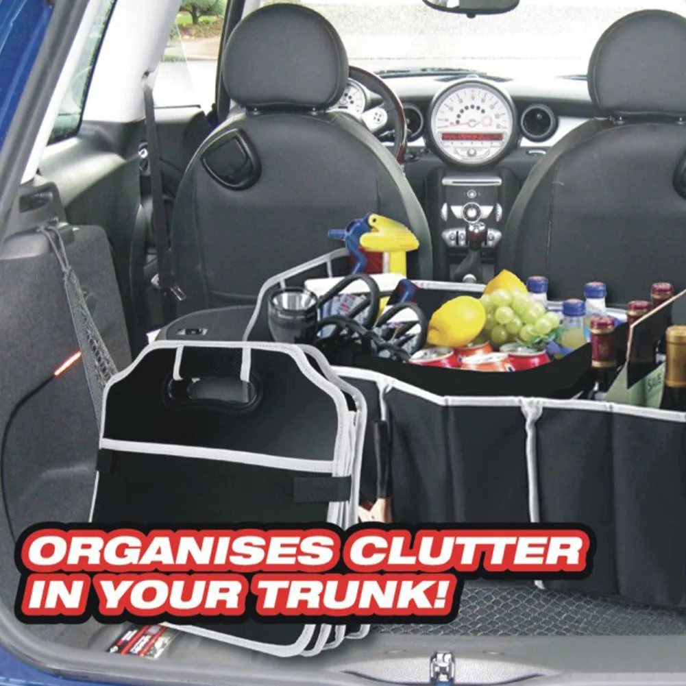 

Auto Trunk Organizer Foldable Storage Box With Handle Car Rear Trunk Folding Cube Multifunctional 40L Cargo Storage Organizer