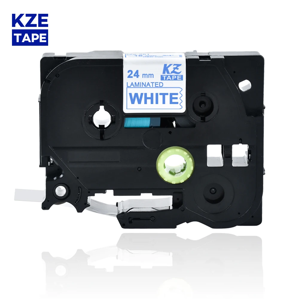 

24mm Tze253 Blue on White Laminated Label Tape Cassette Cartridge label ribbon tze tape Tze-253 tze 253 tze253 for P-touch PT