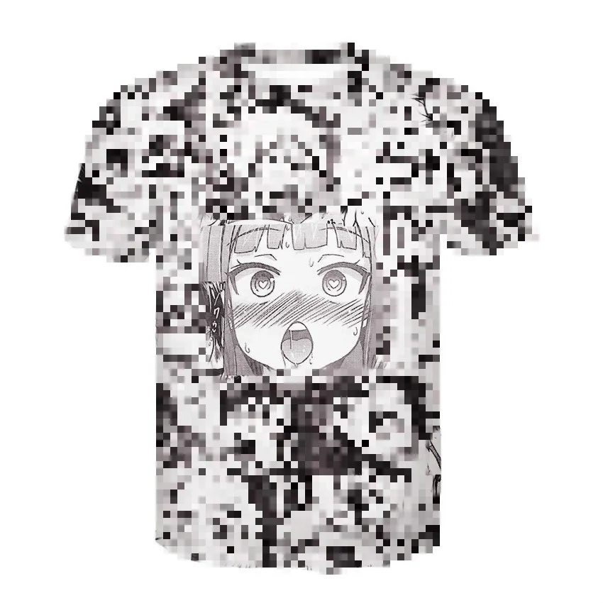 Новинка футболка Ahegao с 3d принтом топ аниме забавная модная для мужчин и женщин