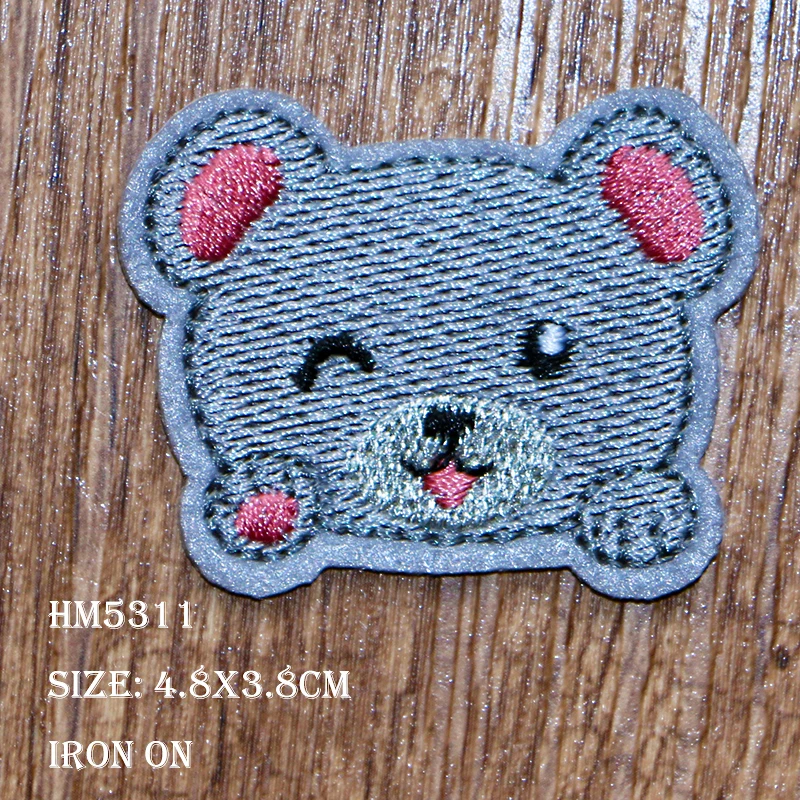 Милая модная вышитая аппликация в виде мультяшных животных кролика медведя овцы