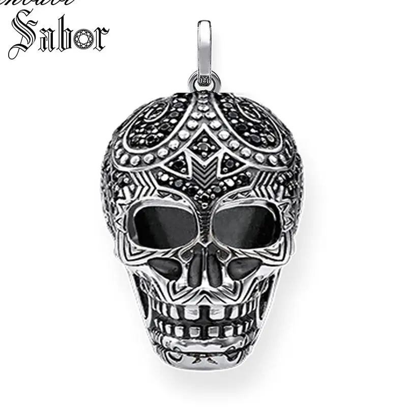 Кулон череп маори Скелет серебряного цвета для женщин и мужчин Модная бижутерия