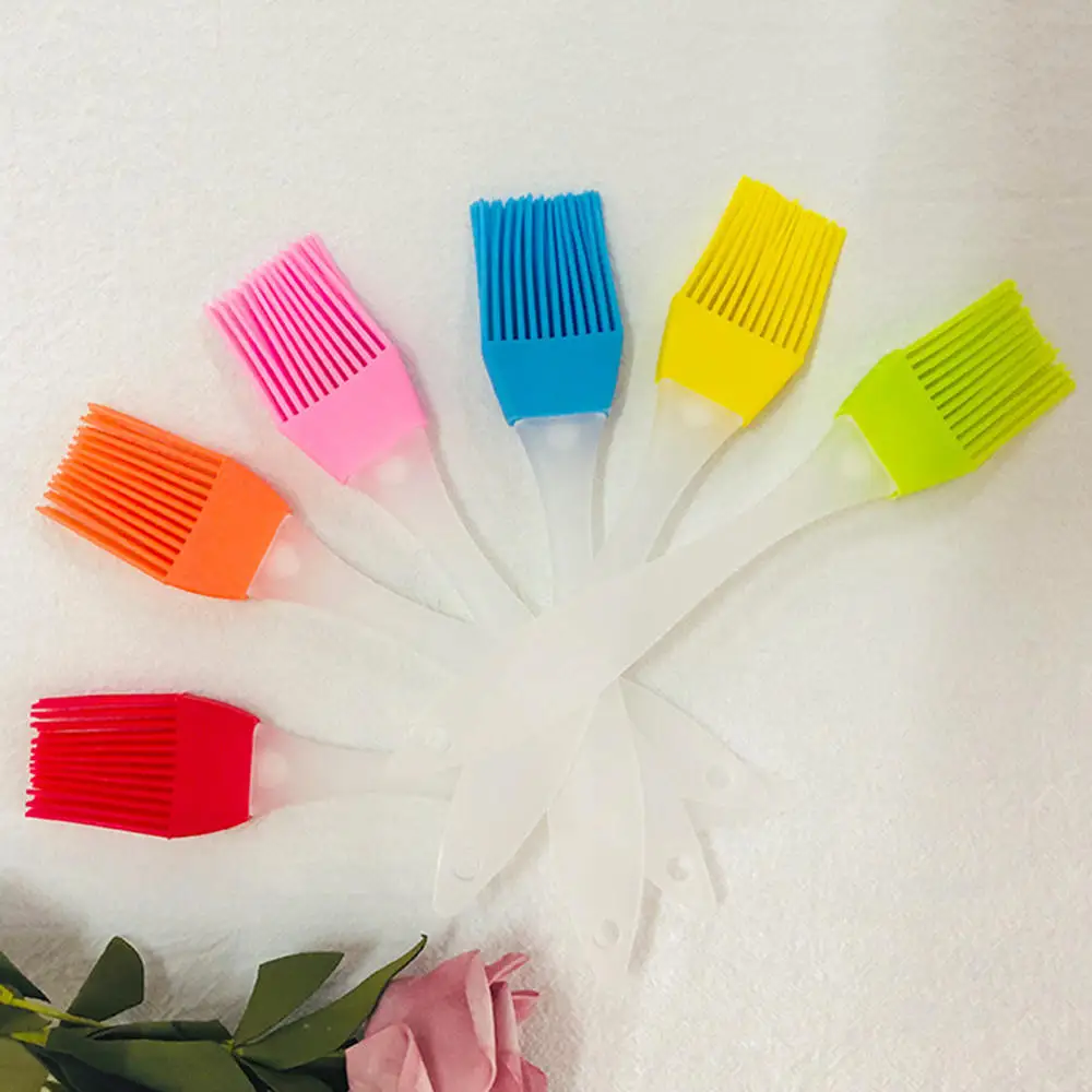 

6 Pcs/Set Silicone Baking Bakeware Bread Cook Brushes Pastry Oil BBQ Basting Brush Oil Brush With Clear Handle Kitchen Tools
