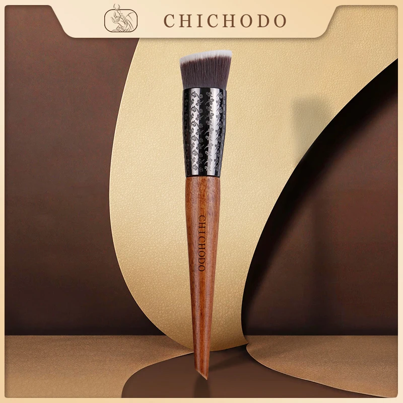 

CHICHODO Amber Series Foundation Makeup Brush Carved Tube Synthetic Hair Liquid Foundation Brush & BB Brush-F224