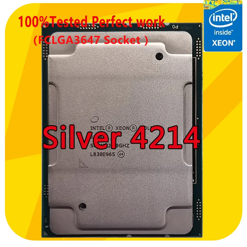 

Intel Xeon Silver 4214 SRFB9 2.2GHZ 12-Cores 24-Thread 16.5MB Smart Cache CPU Processor 85W LGA3647 For Server Motherboard