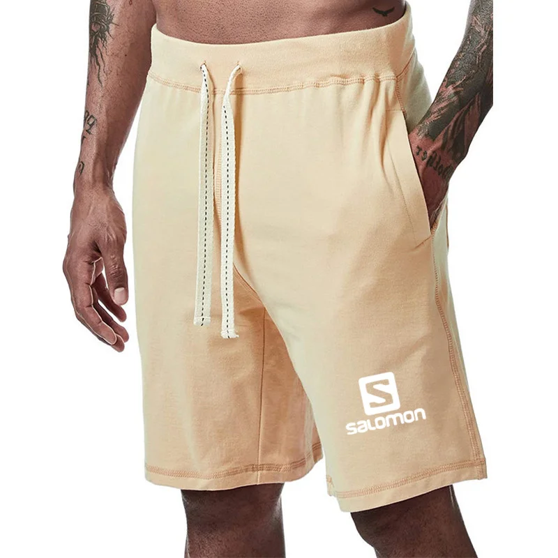 

2021New Men Casual Shorts Male Summer Beach Drawstring Comfort printing Sports Gym Solid Loose Shorts Plus Size