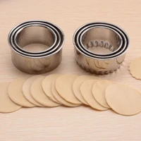 3pcs roundflower shaped dough cutting tool kitchen gadgets stainless steel dumplings cutter wrappers molds portable dumplings