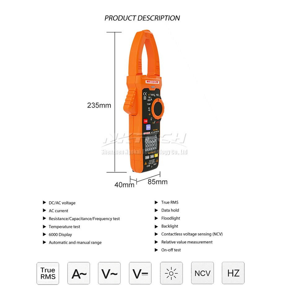 Цифровой зажим NKTECH NK260E аналоговый гистограмммный прибор для измерения