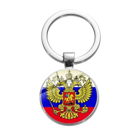 SIAN Classic СССР советские значки брелок серп молот CCCP Россия эмблема коммунизма напечатанный стеклянный круглый брелок подарок брелок - Цвет: Style 3