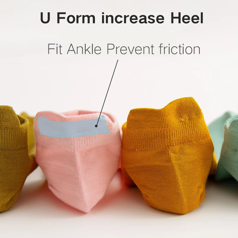 Modlo Anti-Odor Breathable Thin Cotton short women's socks non-slip motion Ship Socks Shallow mouth Low Gang socks women 5 Pairs