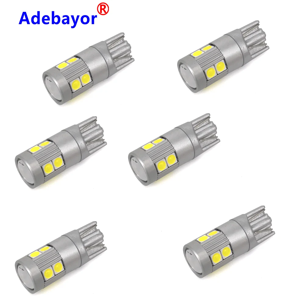 Супер яркий светодиодный автомобильный фонарь Adebayor1x t10 w5w 9 smd 3030 EMC для чтения