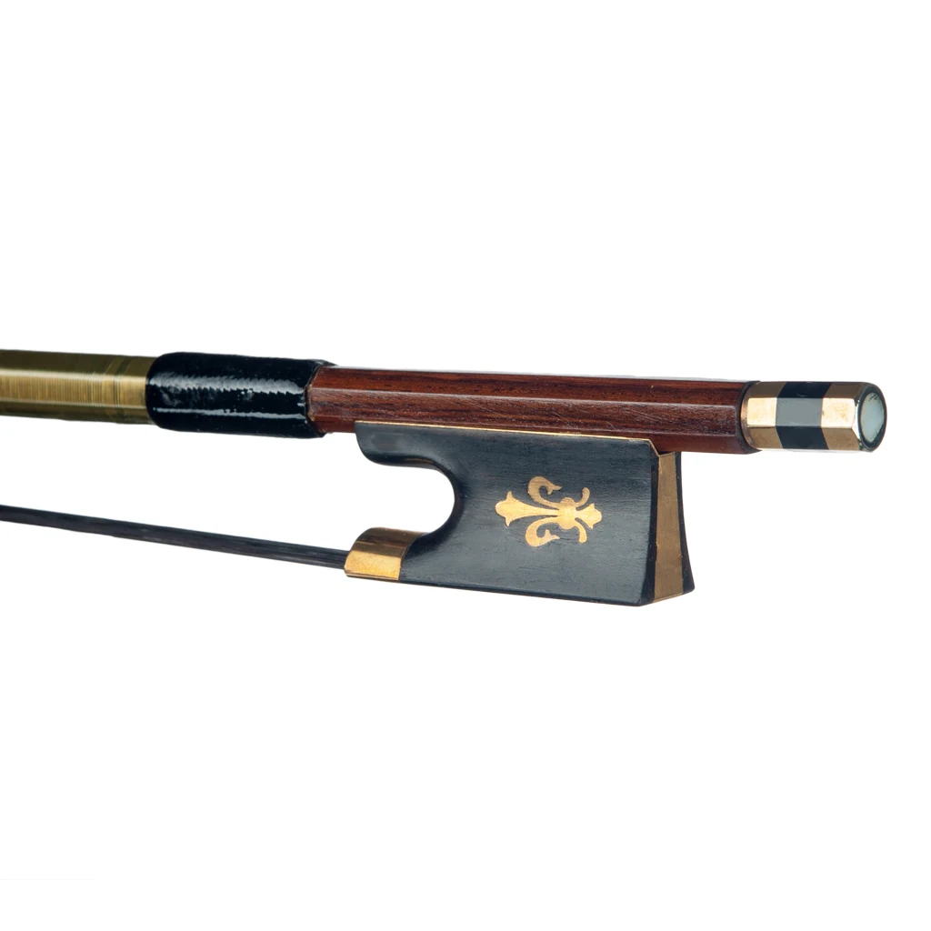 LOMMI 4/4 Full Size Student Violin Bow Well Balanced Handmade IPE Stick Black Mongolia Horsehair Fleur-de-lis Ebony Frog