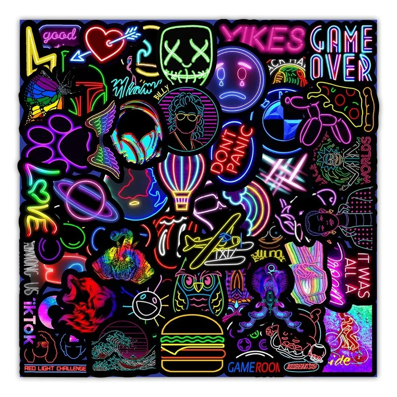 

Glow In The Dark Wall Reflective Stickers Fashion Funny Luggage Mobile Phone Computer Notebook Decals Decorative Pink Room Decor