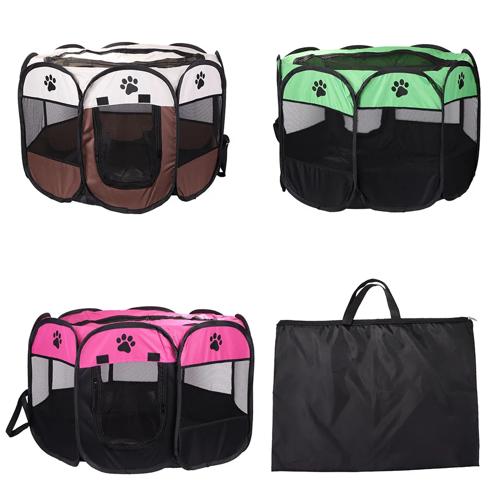 

Portable Folding Pet Tent Dog House Octagonal Cage For Cat Tent Playpen Puppy Kennel Easy Operation Fence Outdoor Big Dogs House