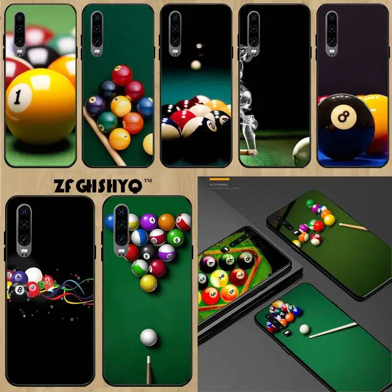 

Billiards Snooker Soft Phone Case For Huawei P20 30 40 Pro Mate30 40 Pro Nova 7pro 7se Honor10 V9 10