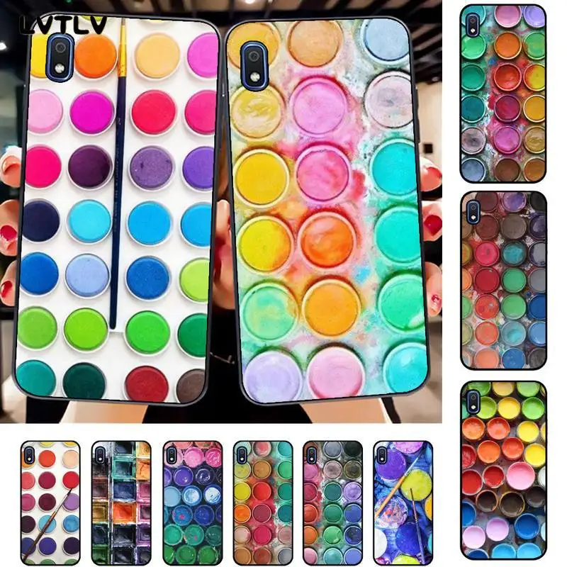 

LVTLV Colorful Watercolors Set Paint Palette Soft Phone Case Capa for Samsung A10 20s 71 51 10 s 20 30 40 50 70 80 91 A30s 11 31