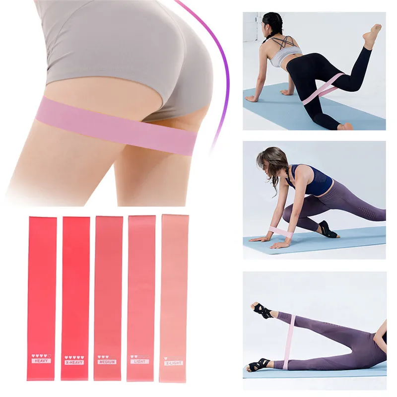 

5pcs Training Fitness Exercise Gym Strength Resistance Bands Pilates Sport Rubber Fitness Bands Workout Equipment 2020 Hot Sale