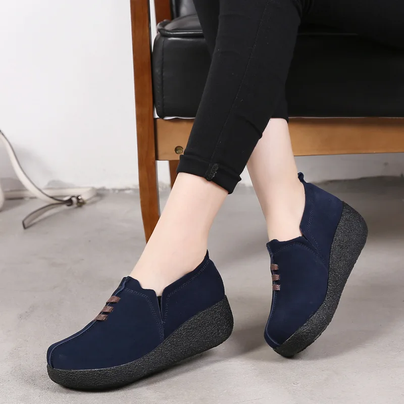 Woman Casual Shoes Flat Platform Spring Autumn Female Footwear Slip-on Loafers Thick Bottom Fashion Women Flats Dropshipping