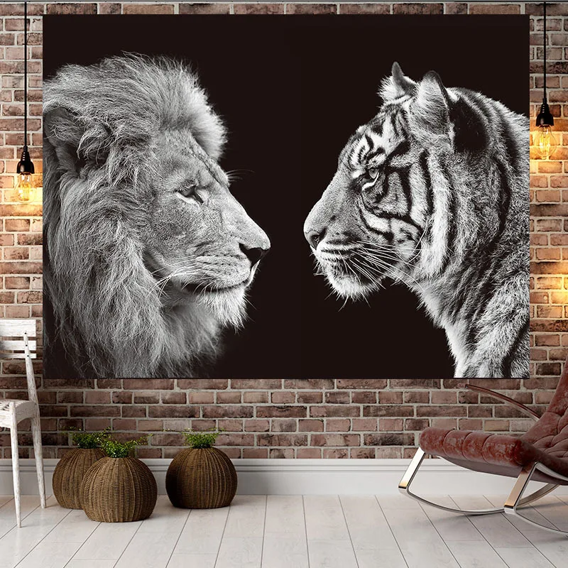 

Tiger Lion Background Cloth Bedside Decoration Tapestry Background Wall Tapestry Wall Hanging