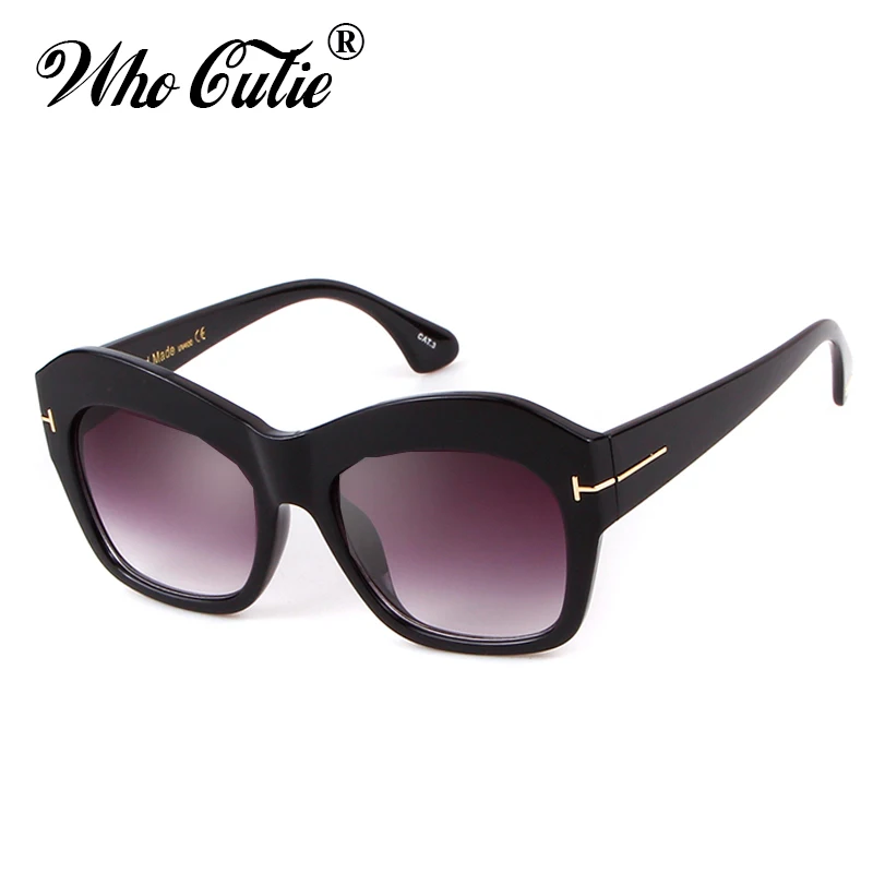 WHO CUTIE 2018 Квадратные Солнцезащитные очки Tom Cat Eye для женщин и мужчин фирменный