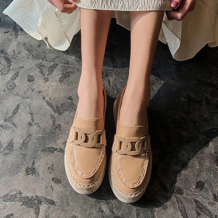 

MLJUESE 2021 Women Pumps Soft Cow leather Autumn Spring Slip on Black Color Metal Decoration Round toe high heels pumps