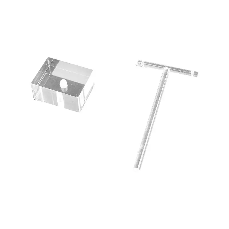 

2021 New Earrings Jewelry Display T Bar Stand Holder Rack Organic Glass 2Pcs