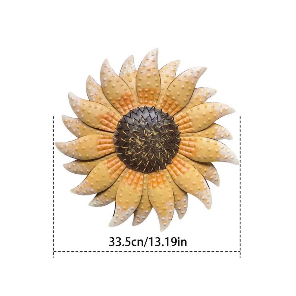 

pastoral Sunflower Wall Hanging Decoration Metal Wall Pendant Decor Art Inspirational Door Hanging Indoor Outdoor Home Garden