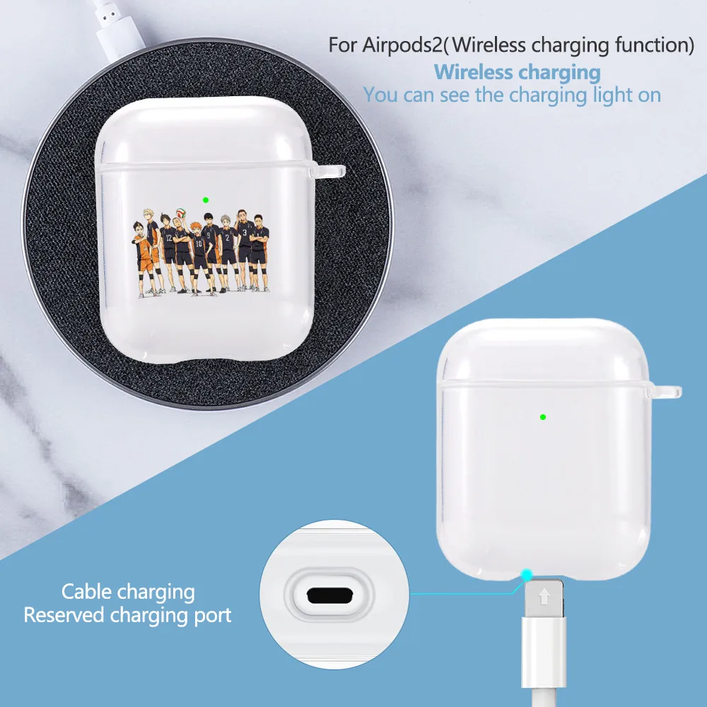 

Anime Haikyuu Hinata Attacks Case For Apple Airpods 2 1 Wireless Earphone Cute Case For Air Pods Protective luxury Clear Cover