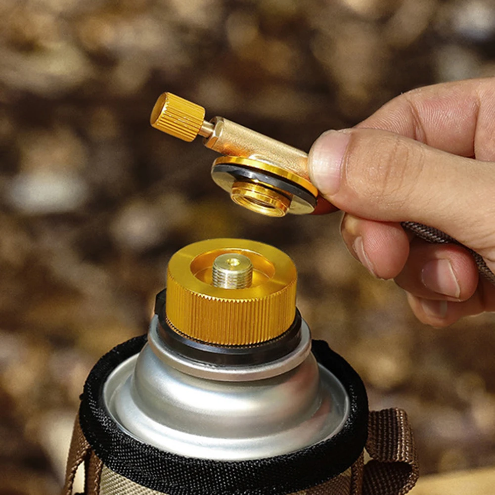

Outdoor Camping Hiking Stove Burner Adaptor Split Type Furnace Converter Connector Auto-off Gas Cartridge Tank Adapter Cylinder