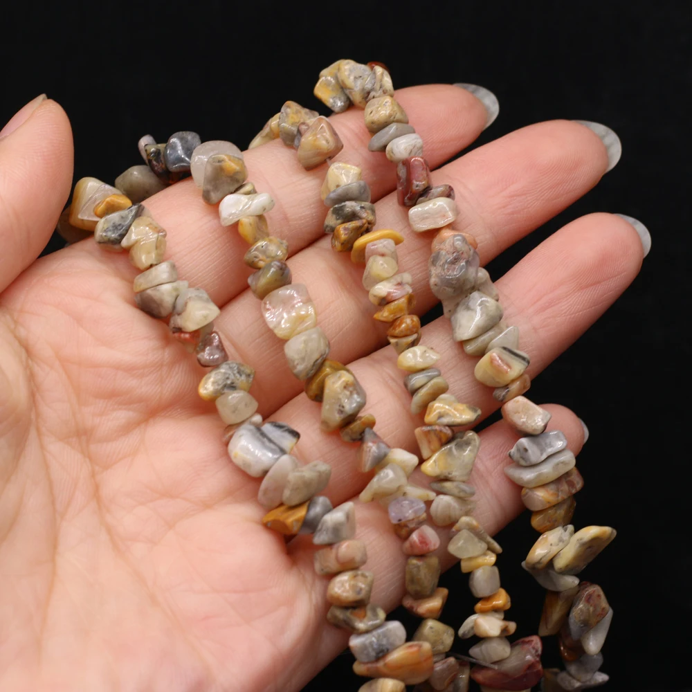 

Natural Semi-precious Chip Beads Crazy Agate 5-8mm Good Quality For DIY Necklace Earrings Accessories Gift Length 40cm