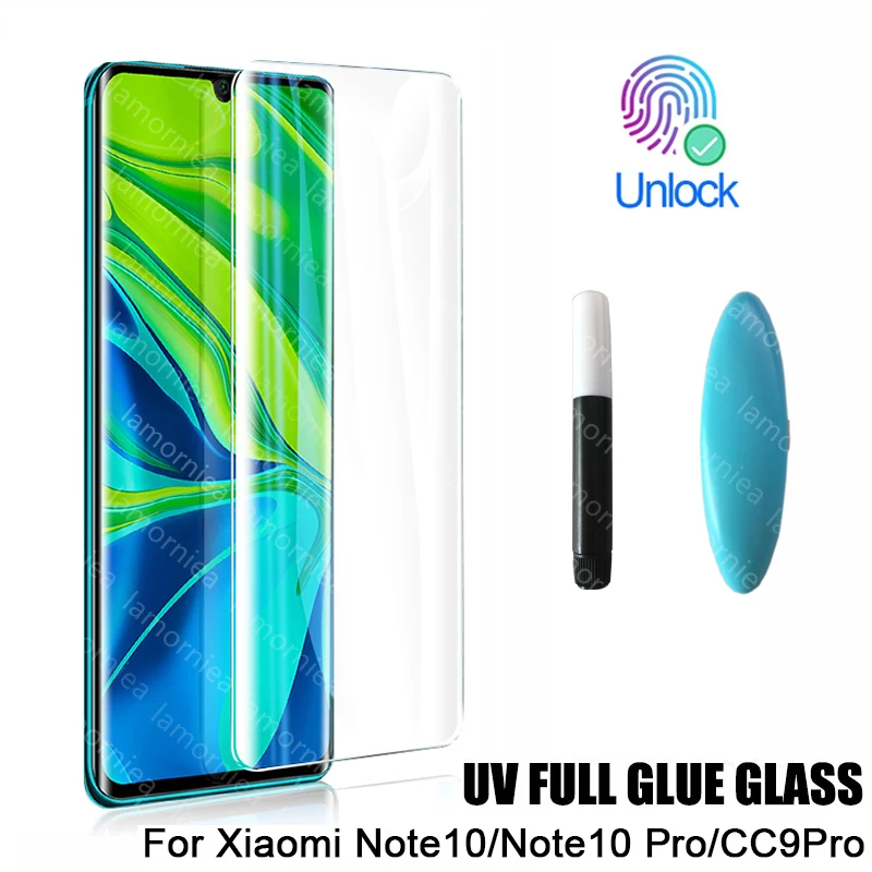 Новейшее УФ закаленное стекло для Xiaomi Mi Note 10 CC9 Pro жидкий клей защита экрана Xiomi CC 9