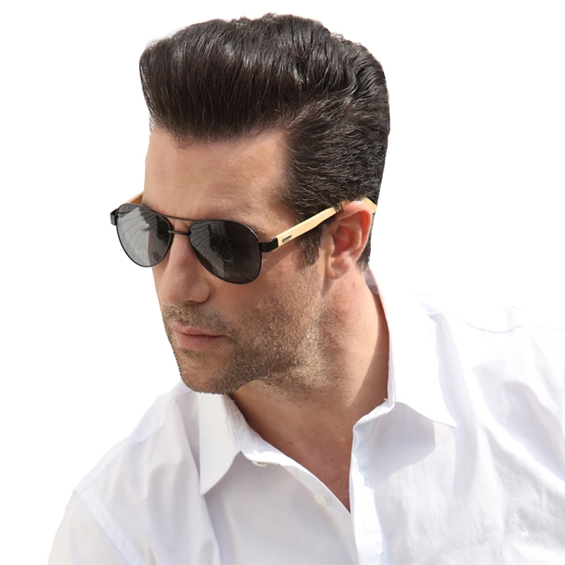 2019 модные деревянные солнцезащитные очки пилота Мужские Женские бамбуковые