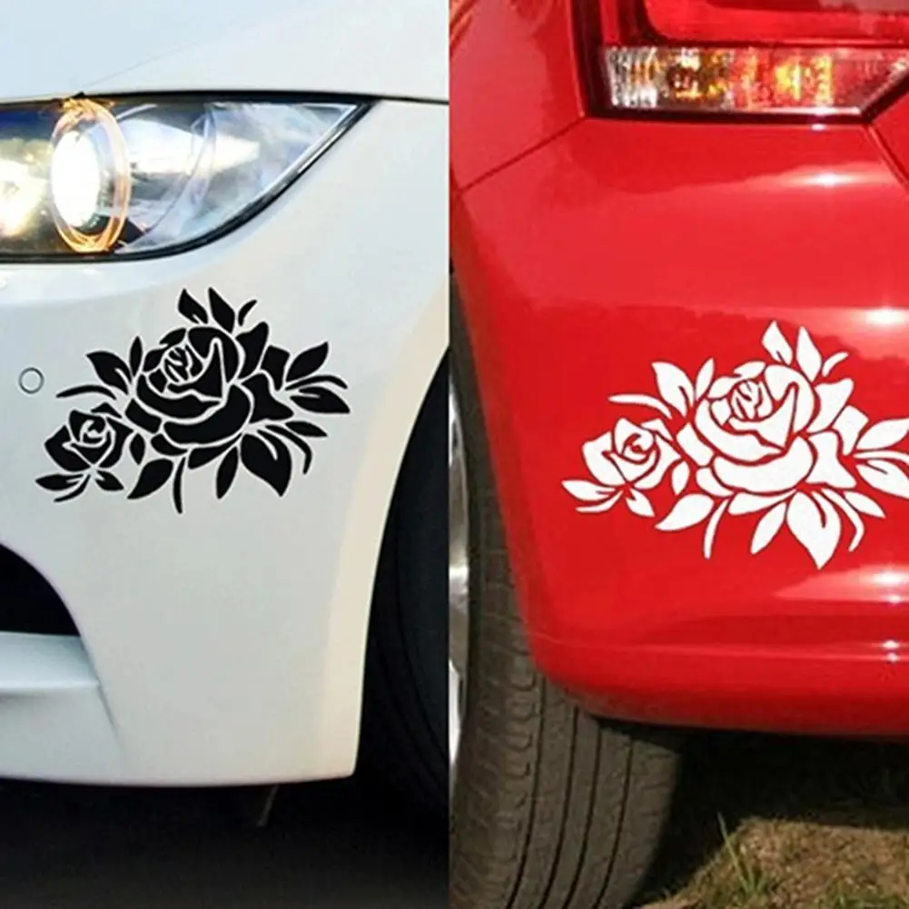 

Removable Rose Pattern Car Bonnet Body Window Sticker Anti Scratches Decal car accessories Stickers