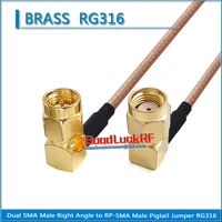 dual sma male right angle 90 degree to rp sma rpsma rp sma male right angle pigtail jumper rg316 extend cable low loss