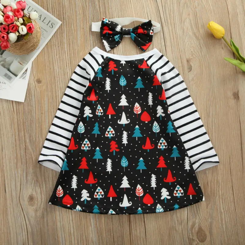 Милый Рождественский комплект из юбки и повязки на голову для новорожденных