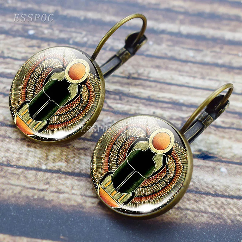 Винтажные египетские Анкх серьги с крестом и крючком Древний Египет анубис Scarab