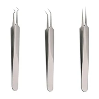 50 hot sale bend curved blackhead acne clip comedone pimple extractor remover tweezer tool