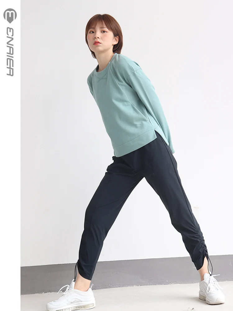 

Professional Outdoor Workout Clothing Sport Training Exercise Sweater Women's Thin Round Neck High Elastic Breathable 07JW514