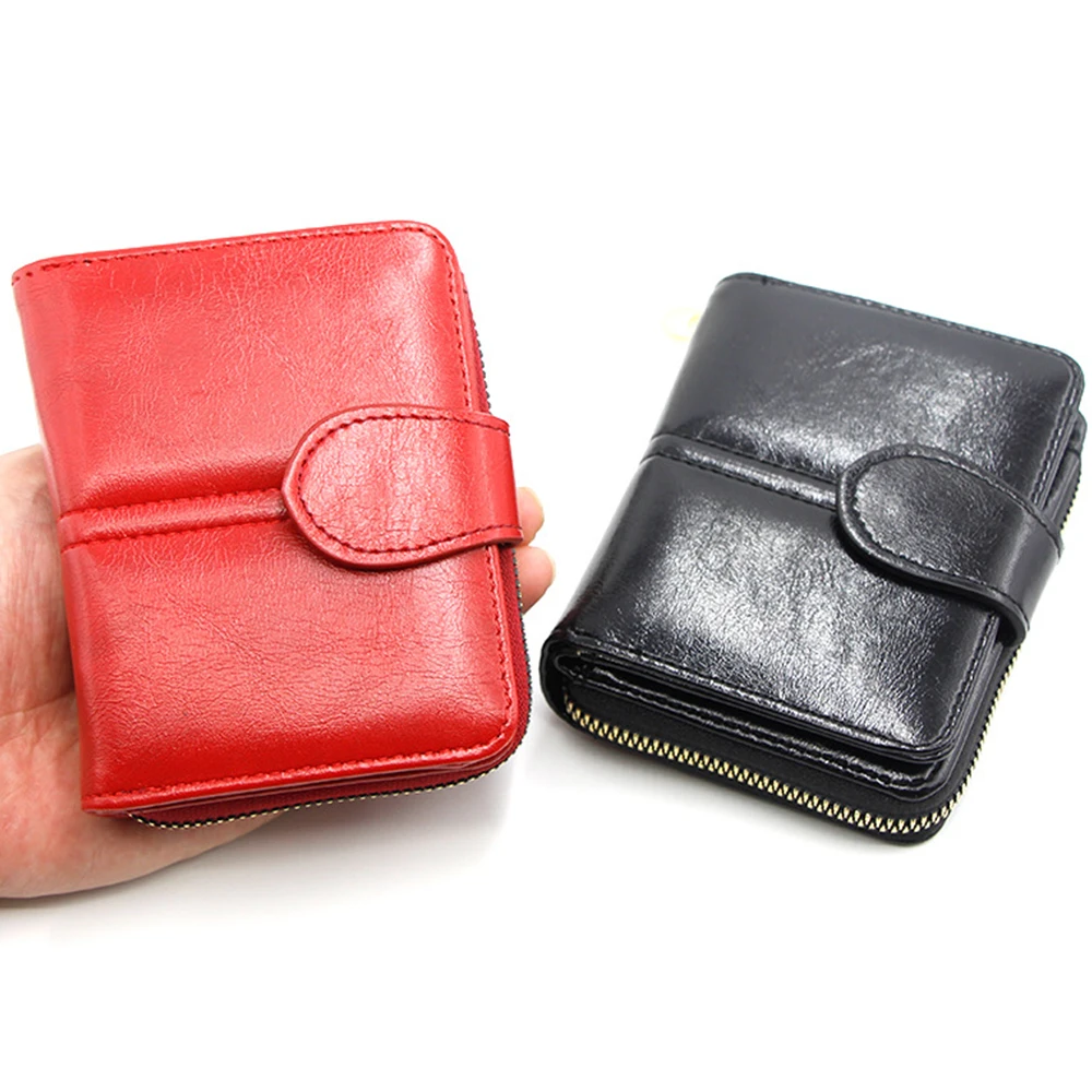 Fashion Women's Wallet PU Leather Zipper Solid Color Short Wallets for Women 2021 Luxury Designer Multi-card 2 Fold Card Holder | Багаж и