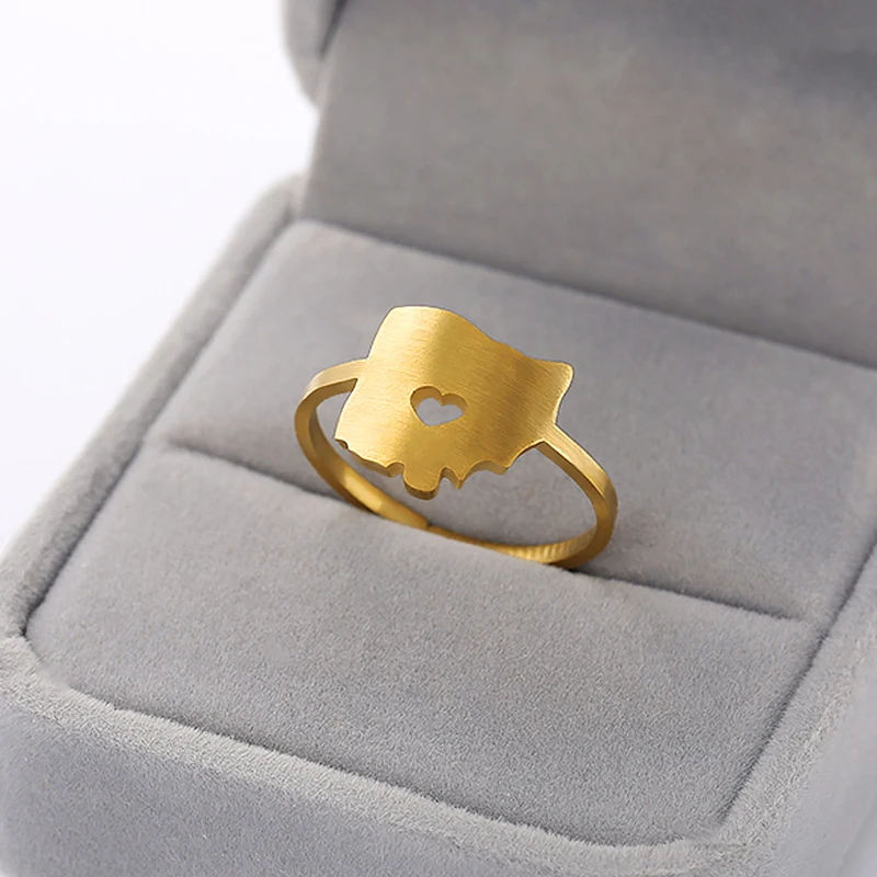 California кольцо с изображением карты Нигерия Кольцо из нержавеющей стали