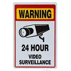 Оловянные знаки Предупреждение предупреждающий знак без ограничений, круглосуточное видеонаблюдение  Охранная камера Cctv, оповещение для дома или бизнеса, металл