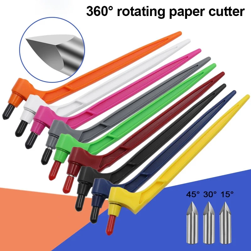 

Stainless Steel Craft Cutting Pen 360 Degree Rotating Blade DIY Paper-cutting Making Stickers Art Graphic Design Cutting Tools