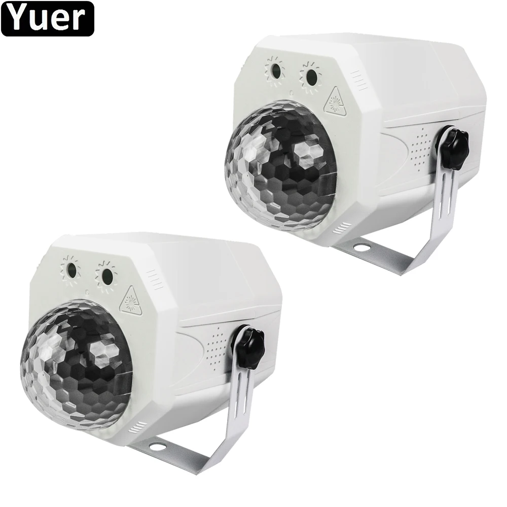 2Pcs/Lot Disco Ball 10W 2IN1 Stage Effect Light Sound Activeted Remote Control Color Music Flashing Dance Club DJ Party Light